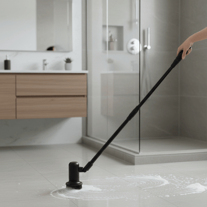 Electric Spin Scrubber - 7 Brush Heads and 1 Extendable Handle