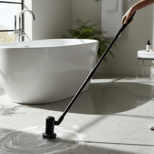 Electric Spin Scrubber - 7 Brush Heads and 1 Extendable Handle