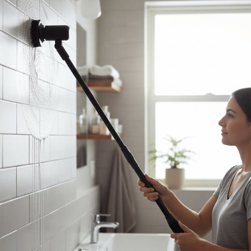 Electric Spin Scrubber - 7 Brush Heads and 1 Extendable Handle