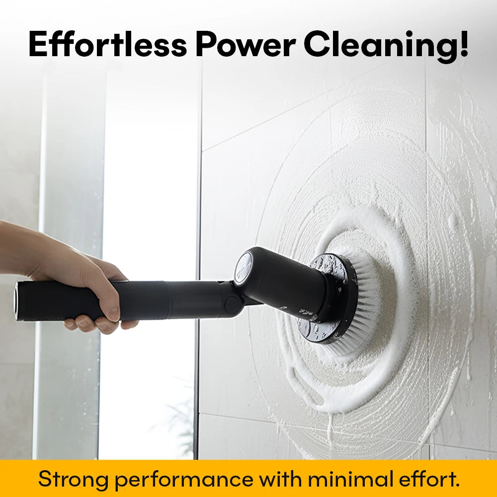 Electric Spin Scrubber - 7 Brush Heads and 1 Extendable Handle