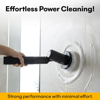 Electric Spin Scrubber - 7 Brush Heads and 1 Extendable Handle