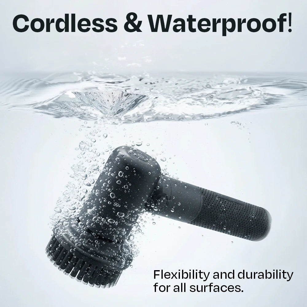 Electric Spin Scrubber - 7 Brush Heads and 1 Extendable Handle