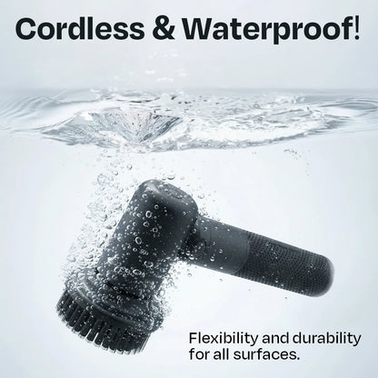Electric Spin Scrubber - 7 Brush Heads and 1 Extendable Handle